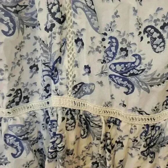 Lucky Women's Ivory & Navy Cotton/Rayon Floral Lined Sundress - Picture 14 of 14